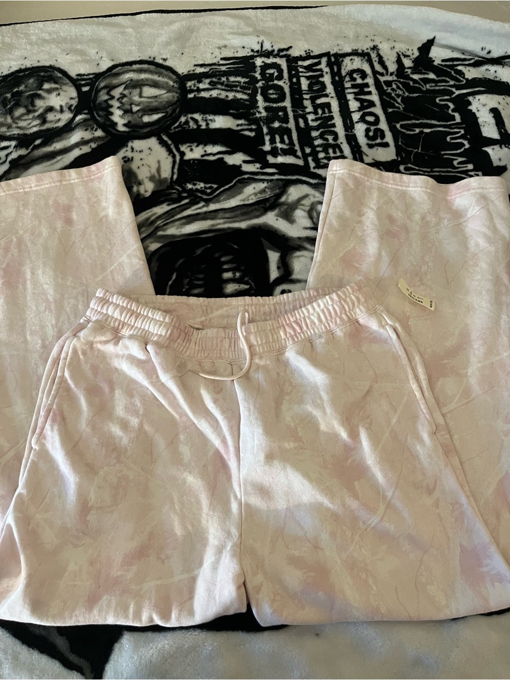 Aeropostale Light Pink Tie-Dye Track Joggers